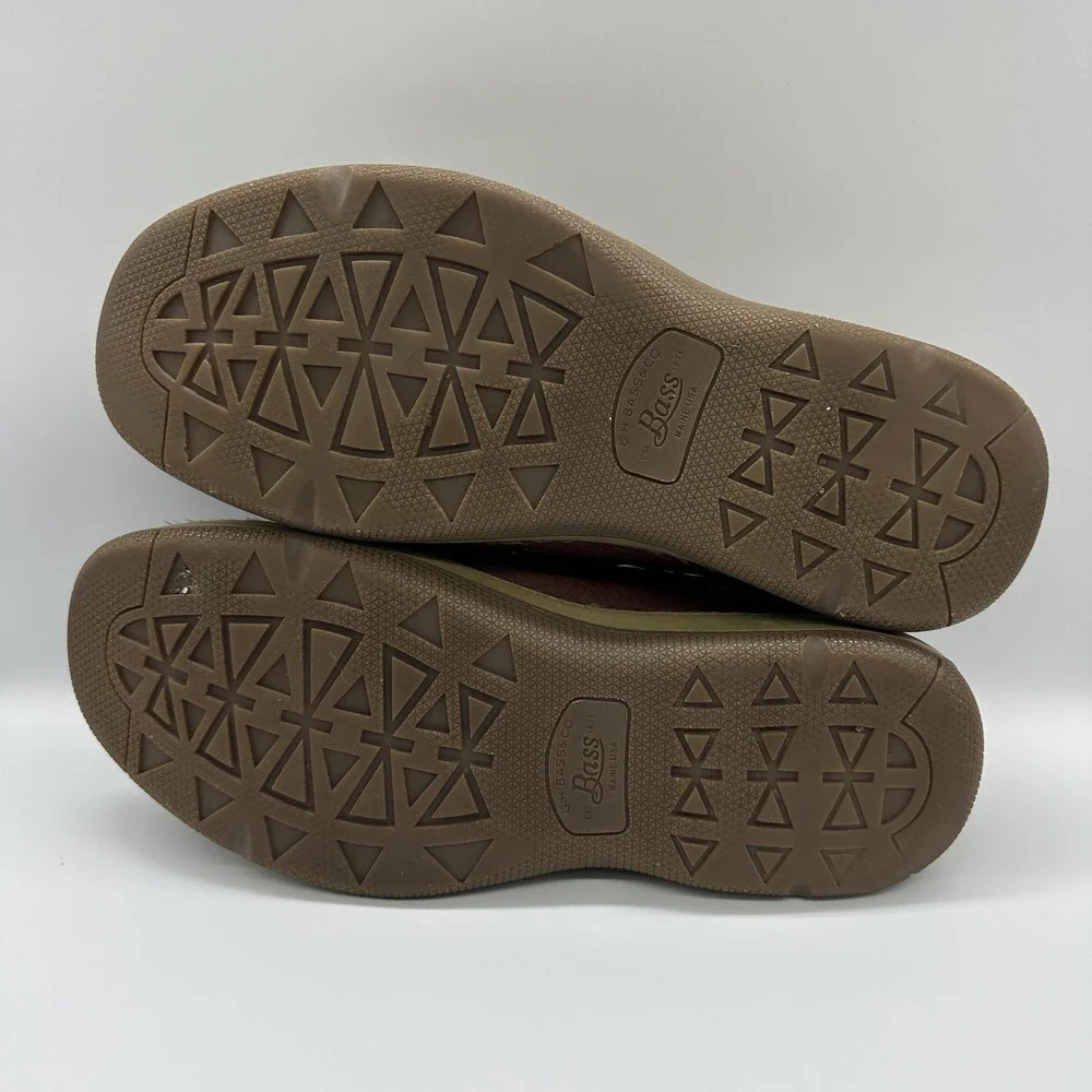 Bass Baron III Shoes Mens Size 13 Brown‎ Leather Slip On Casual Boat Loafers